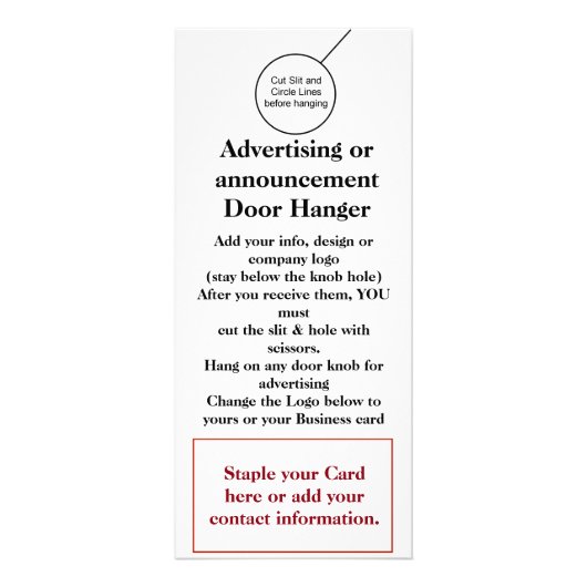 Business Company Door Hanger Brochure Flyer Hanger Werbekarte (Vorne)