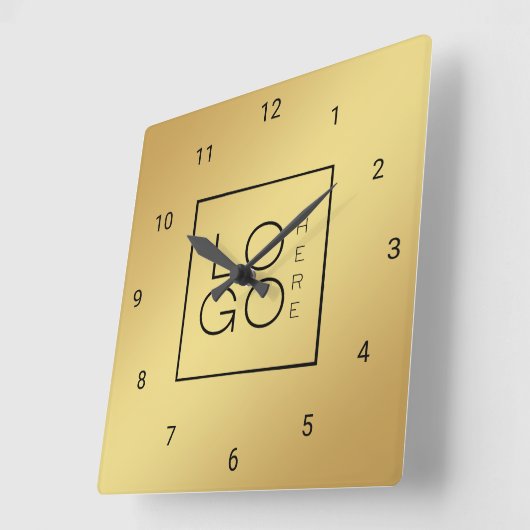 Business Company für Gold Custom Square Quadratische Wanduhr (Winkel)