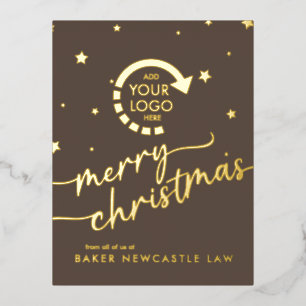 Business Company IHRE LOGO Foil Holiday Post Card Folien Feiertagspostkarte