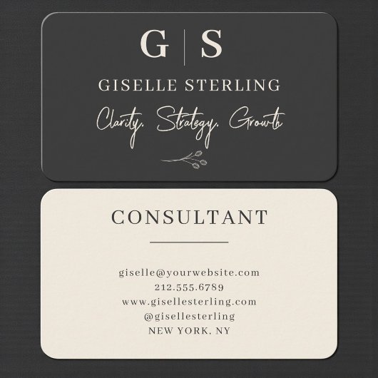 Business Consultant Black Professional Visitenkarte