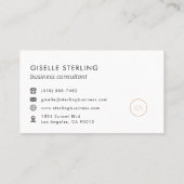 Business Consultant Minimalistisch Luxury Black Visitenkarte (Rückseite)