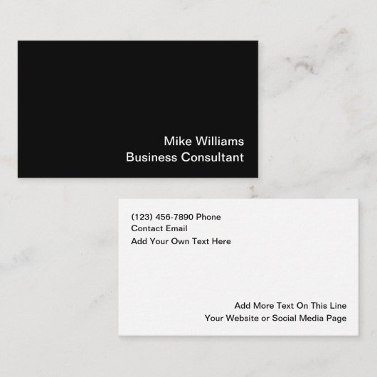 Business Consultant Simple Business Cards Visitenkarte (Vorne/Hinten)