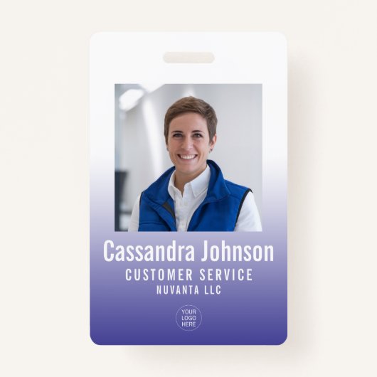 Business Corporate Blue Gradient Mitarbeiter ID Fo Ausweis (Vorderseite)