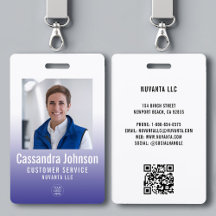 Business Corporate Blue Gradient Mitarbeiter ID Fo