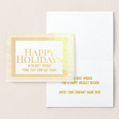 Business Corporate Gold Foil Happy Holidays Folienkarte (Anzeige)