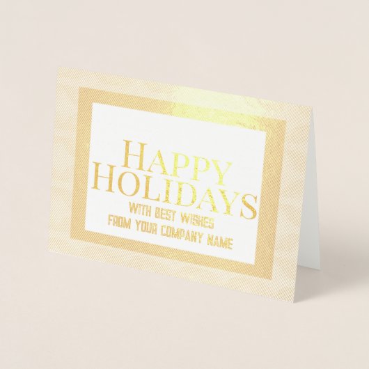 Business Corporate Gold Foil Happy Holidays Folienkarte (Vorderseite)