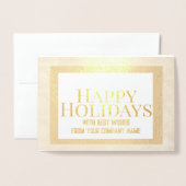 Business Corporate Gold Foil Happy Holidays Folienkarte (Vorderseite mit Umschlag)