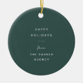 Business Corporate Holiday | Minimal mit Foto Keramik Ornament (Vorne)