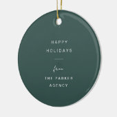 Business Corporate Holiday | Minimal mit Foto Keramik Ornament (Links)