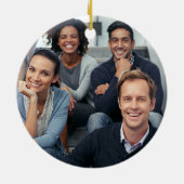 Business Corporate Holiday | Minimal mit Foto Keramik Ornament (Hinten)