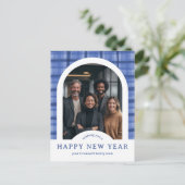 Business Corporate Holiday Plaid CUSTOM Arch PHOTO Postkarte (Stehend Vorderseite)