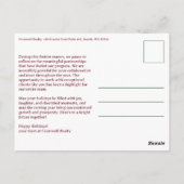 Business Corporate Holiday Plaid CUSTOM Arch PHOTO Postkarte (Rückseite)