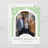 Business Corporate Holiday Stars CUSTOM Arch PHOTO Postkarte (Vorne/Hinten)