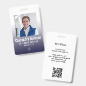 Business Corporate Navy Gradient Mitarbeiter ID Fo Ausweis (Vorder- & Rückseite)