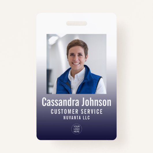 Business Corporate Navy Gradient Mitarbeiter ID Fo Ausweis (Vorderseite)