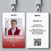 Business Corporate Red Gradient Mitarbeiter ID Fot
