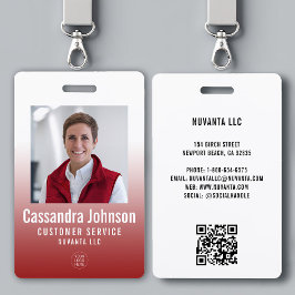 Business Corporate Red Gradient Mitarbeiter ID Fot Ausweis
