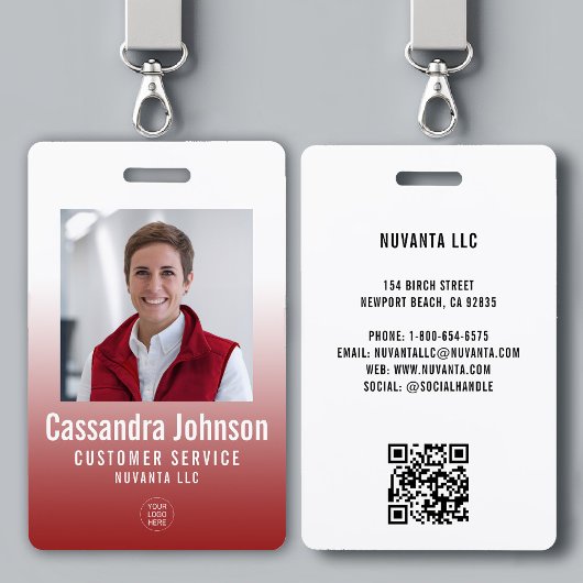 Business Corporate Red Gradient Mitarbeiter ID Fot Ausweis