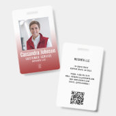 Business Corporate Red Gradient Mitarbeiter ID Fot Ausweis (Front & Back)