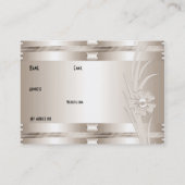 Business Cream Art Deco Floral Visitenkarte (Rückseite)