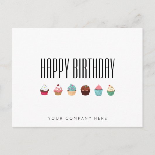 Business Cupcake Happy Birthday Postkarte (Vorderseite)