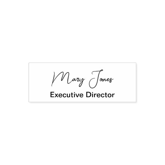 Business Cursive Signature Name and Job Title Permastempel (Design)
