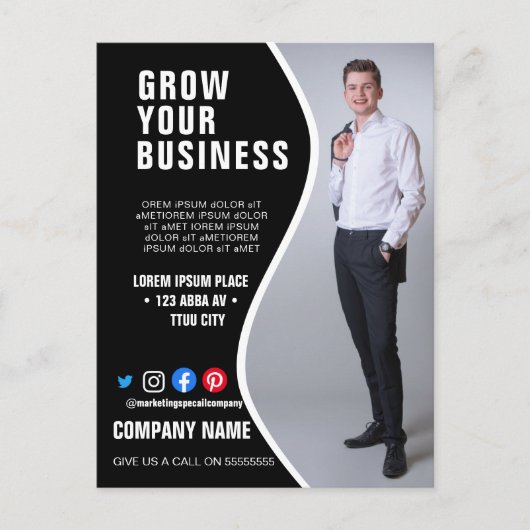 BUSINESS Custom Logo Flyer Poster Postkarte (Vorderseite)