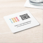 Business Custom Logo QR Code Rechteckiger Pappuntersetzer (angewinkelt)