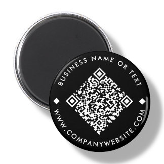 Business Custom QR Code Black Magnet