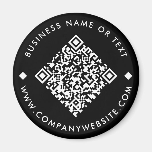 Business Custom QR Code Black Magnet (Vorne)