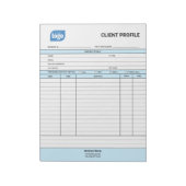 Business Customer Client Profile Sheet Notepad Notizblock (Rotiert)
