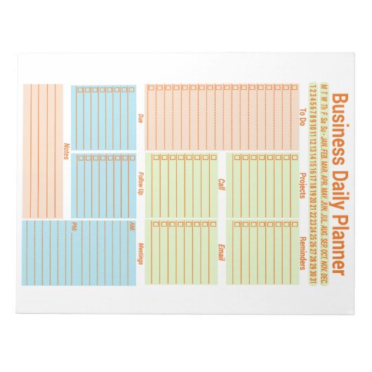 Business Daily Planer, New Year Notepad Notizblock (Vorderseite)