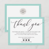 BUSINESS DANK IHNEN elegante moderne Minze grün LO Dankeskarte (Vorne/Hinten)