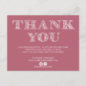 BUSINESS DANK IHNEN ELEGANTE SWIRL LOGO PINK WHITE BEGLEITKARTE (Vorderseite)