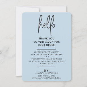 BUSINESS DANK IHNEN modern hallo blass schwarz Dankeskarte
