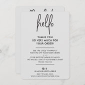 BUSINESS DANK IHNEN modern hallo hellgrau schwarz Dankeskarte (Vorne/Hinten)