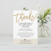 BUSINESS DANK IHNEN moderne Goldcreme Glitzer Elfe Dankeskarte (Stehend Vorderseite)