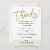 BUSINESS DANK IHNEN moderne Goldcreme Glitzer Elfe Dankeskarte (Vorderseite)