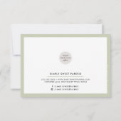 BUSINESS DANK IHNEN Moderne schicke, blass grün Dankeskarte (Rückseite)