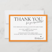 BUSINESS DANK IHNEN moderne, schicke, helle Orange Dankeskarte (Vorderseite)