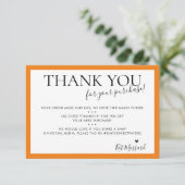 BUSINESS DANK IHNEN moderne, schicke, helle Orange Dankeskarte (Stehend Vorderseite)