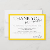 BUSINESS DANK IHNEN Moderne, schicke, hellgelbe Dankeskarte (Vorderseite)