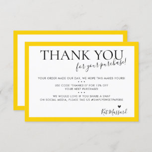 BUSINESS DANK IHNEN Moderne, schicke, hellgelbe Dankeskarte