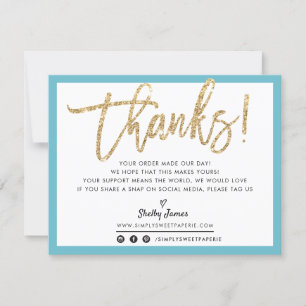 BUSINESS DANK IHNEN modernen schicken Gold Glitzer Dankeskarte