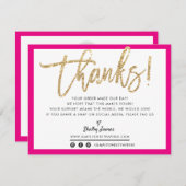 BUSINESS DANK IHNEN modernes, schicke Glitzer-Dreh Dankeskarte (Vorne/Hinten)