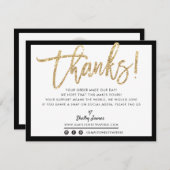 BUSINESS DANK IHNEN modernes, schicke Glitzer-Dreh Dankeskarte (Vorne/Hinten)
