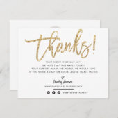 BUSINESS DANK IHNEN modernes, schicke Glitzer-Dreh Dankeskarte (Vorne/Hinten)