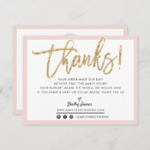 BUSINESS DANK IHNEN modernes, schicke Glitzer-Dreh Dankeskarte (Vorne/Hinten)