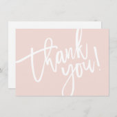 BUSINESS DANK IHNEN modernes Skript einfügen rosa Dankeskarte (Vorne/Hinten)