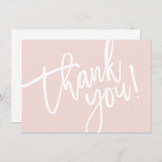 BUSINESS DANK IHNEN modernes Skript einfügen rosa  Dankeskarte (Vorne/Hinten)
